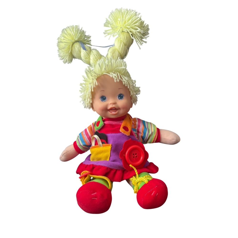 Colorful Plush Activity Doll Baby‎ Toy Yarn Hair Sensory Soft Toy 8"